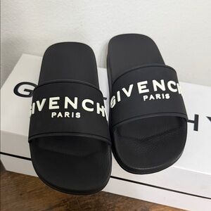 Givenchy Black and White Slide Sandals